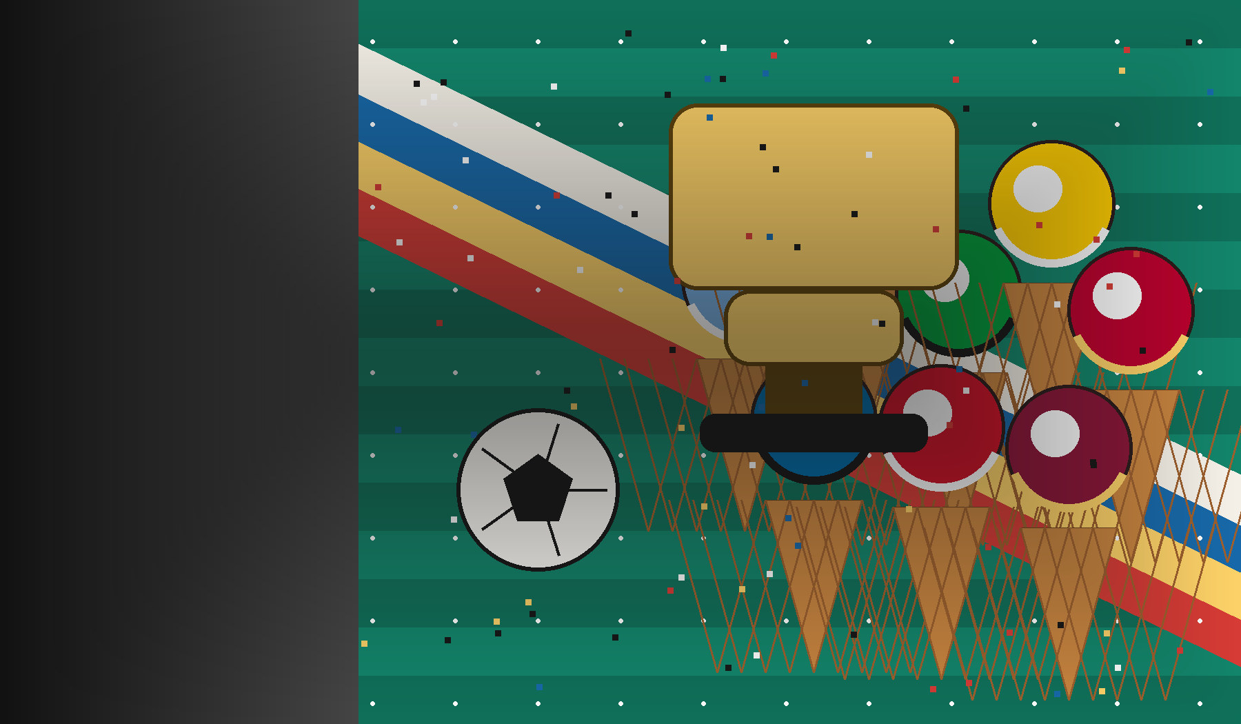 Illustrated World Cup ice cream cones with country colors